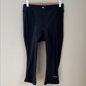 Women’s Padded Cycling Leggings – Black – Size Large – Cropped Biker Style